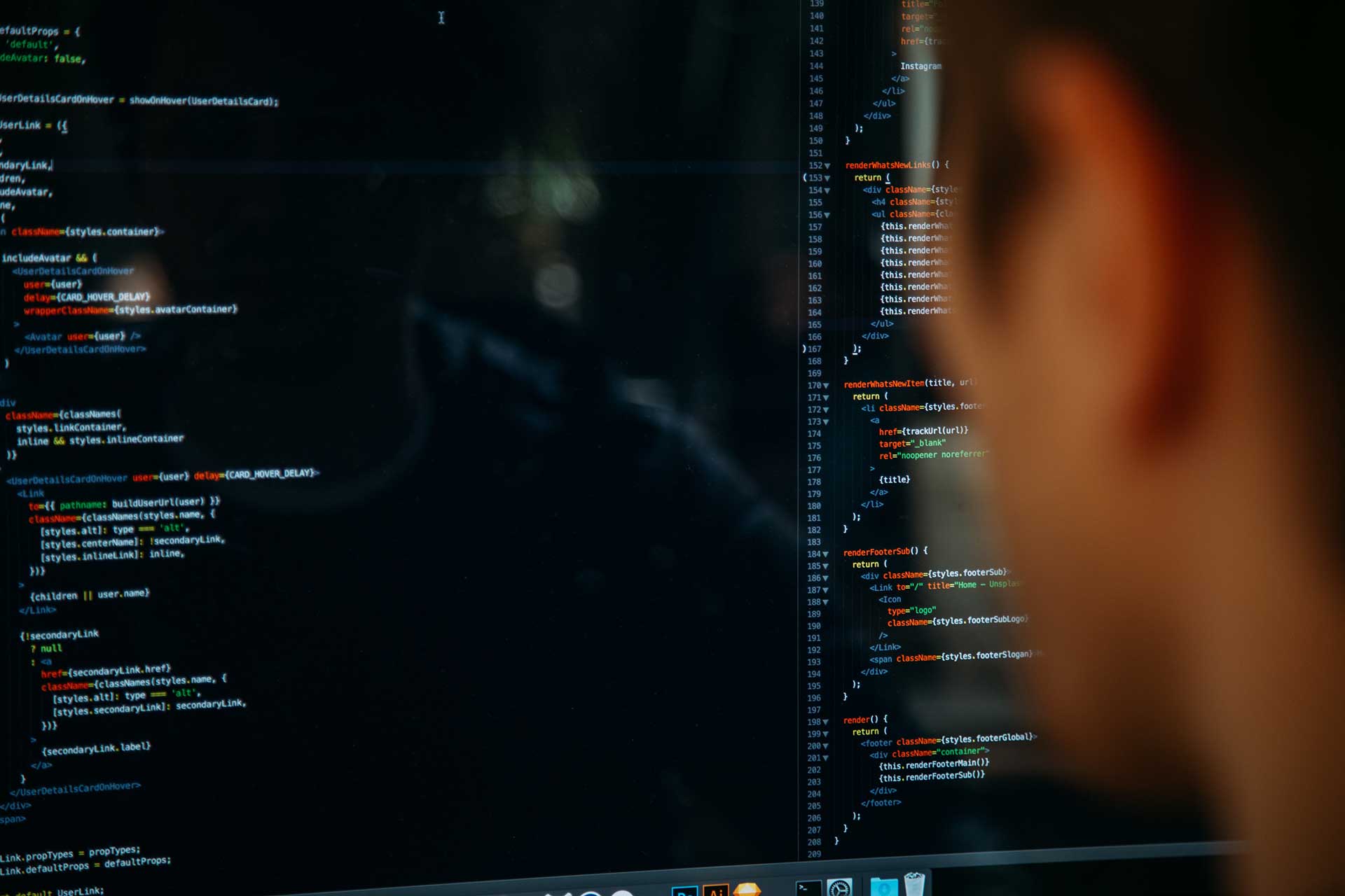 Web developer working on a project